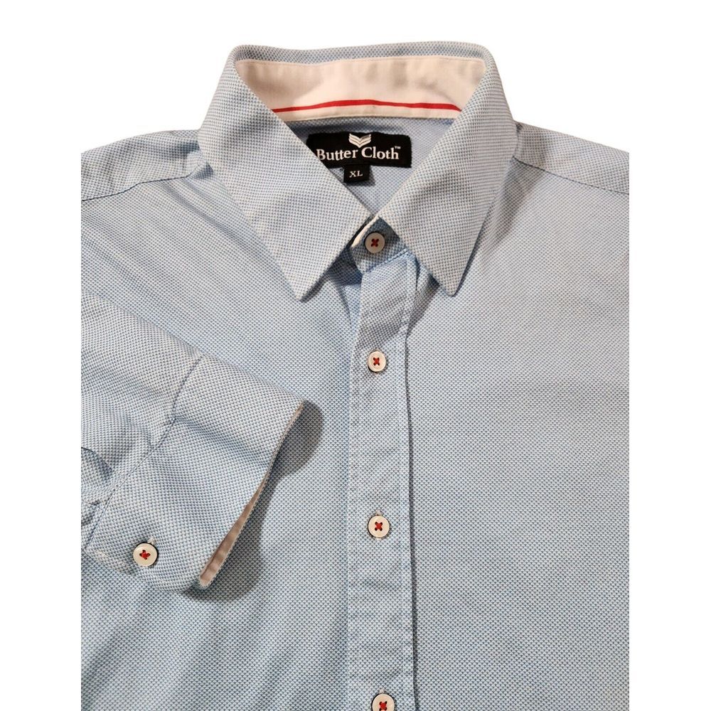 Butter Cloth Button Up Men's Shirt XL Blue Long Sleeve